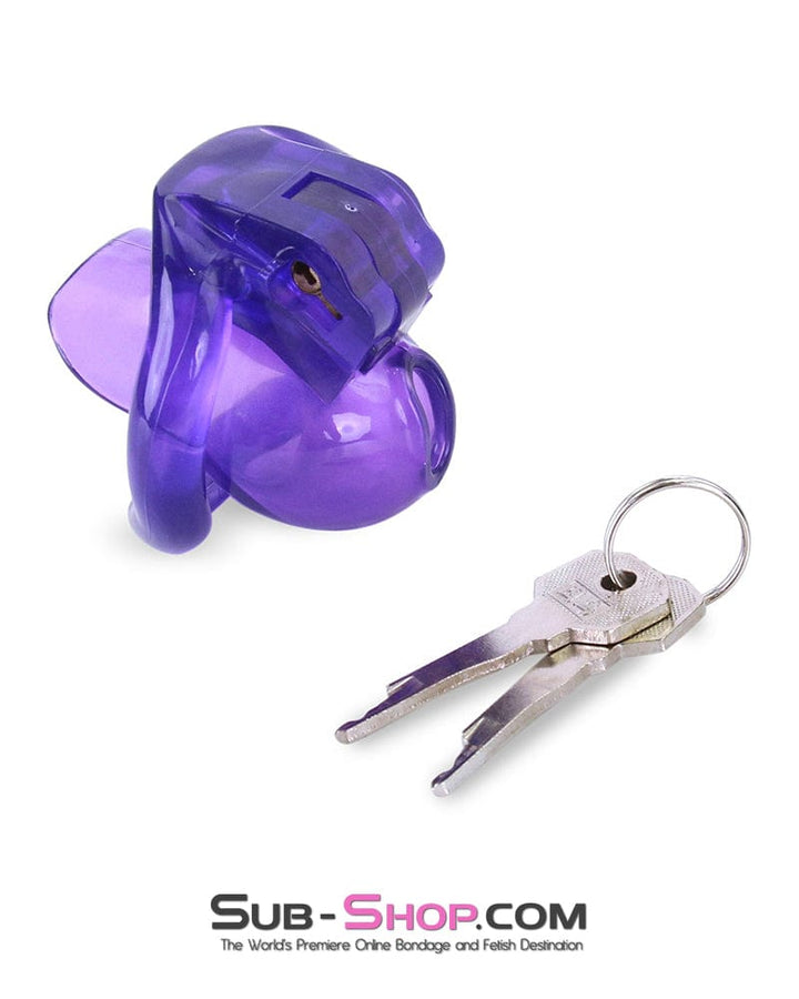 Chastity 5337M      Tiny Nub Mini Purple Locking Chastity Cock Cage