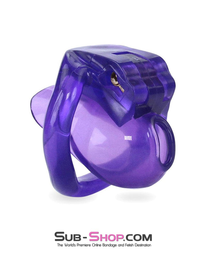 Chastity 5337M      Tiny Nub Mini Purple Locking Chastity Cock Cage