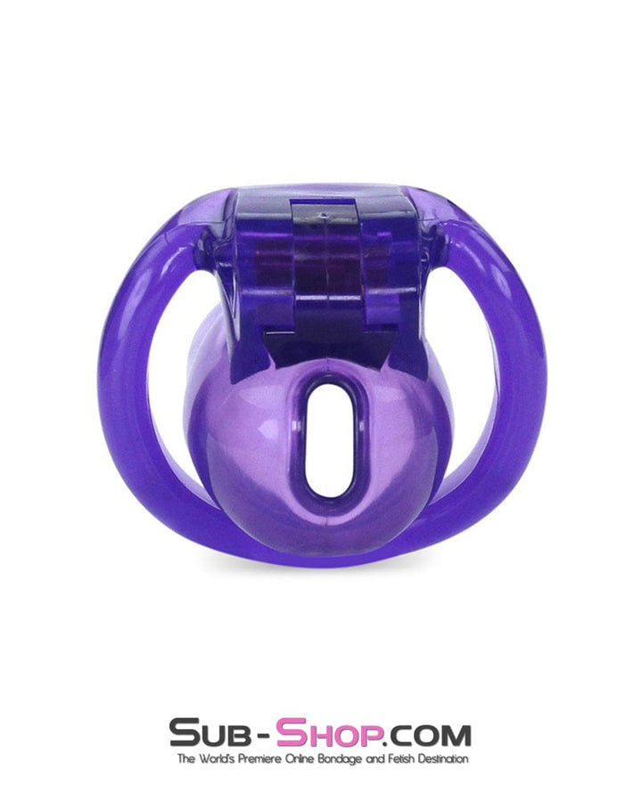 Chastity 5337M      Tiny Nub Mini Purple Locking Chastity Cock Cage