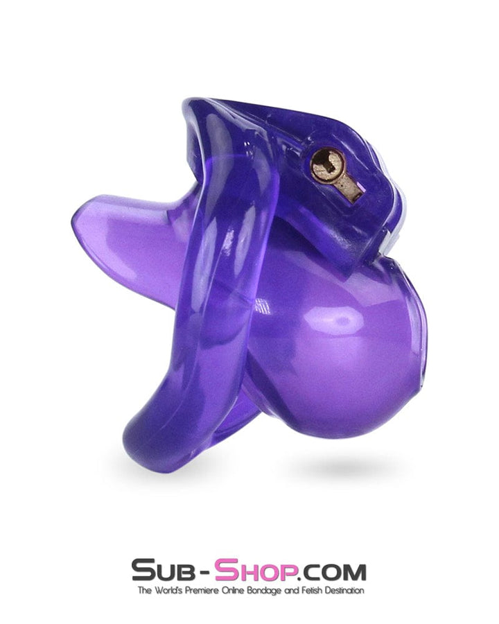 Chastity 5337M      Tiny Nub Mini Purple Locking Chastity Cock Cage