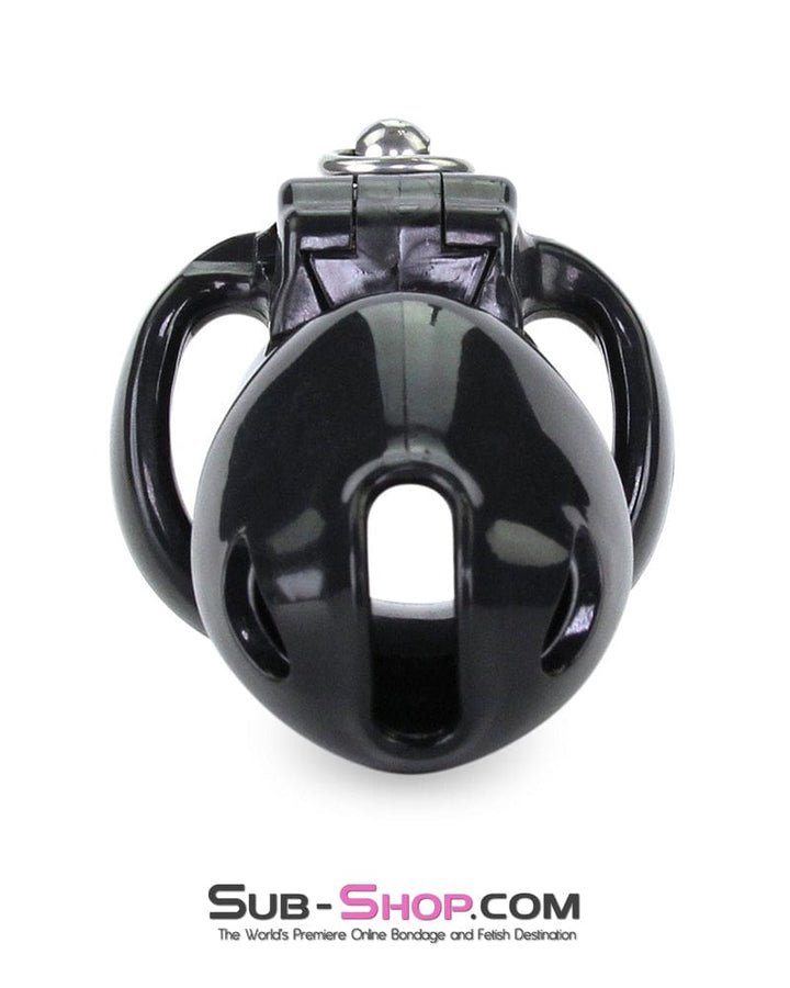 Chastity 6763M      Long Black Cock Cage with Lead Ring and Small Cock Cuff Ring