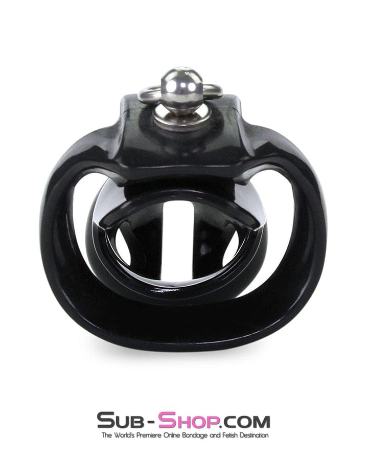 Chastity 6763M      Long Black Cock Cage with Lead Ring and Small Cock Cuff Ring