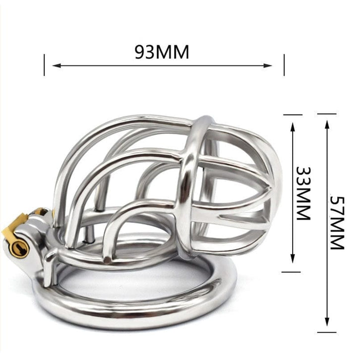 Chastity 6810M      Bow Down Bent Steel Cock Cage Chastity Device