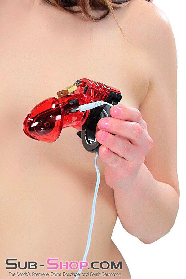 Chastity 6935AR      Electro Sex Locking Red Cock Cage Chastity