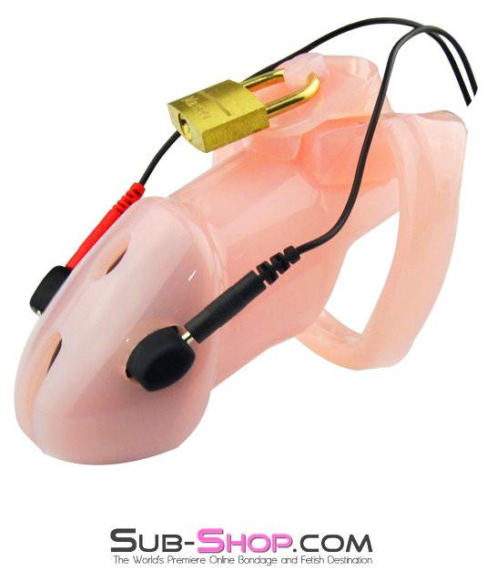 Chastity 7042AR      Sissyfied & Electrified Locking Pink Cock Chastity