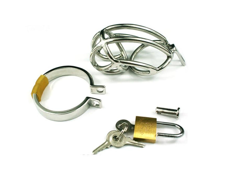 Chastity 7156AR      Locked in Tight Short Locking Cock Chastity Device