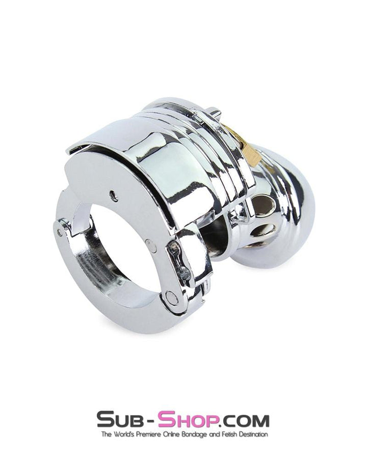 Chastity 7889M      Locked Away Steel Locking Chastity With 3 Length Spacers and 5 Cock Cuff Size Positions
