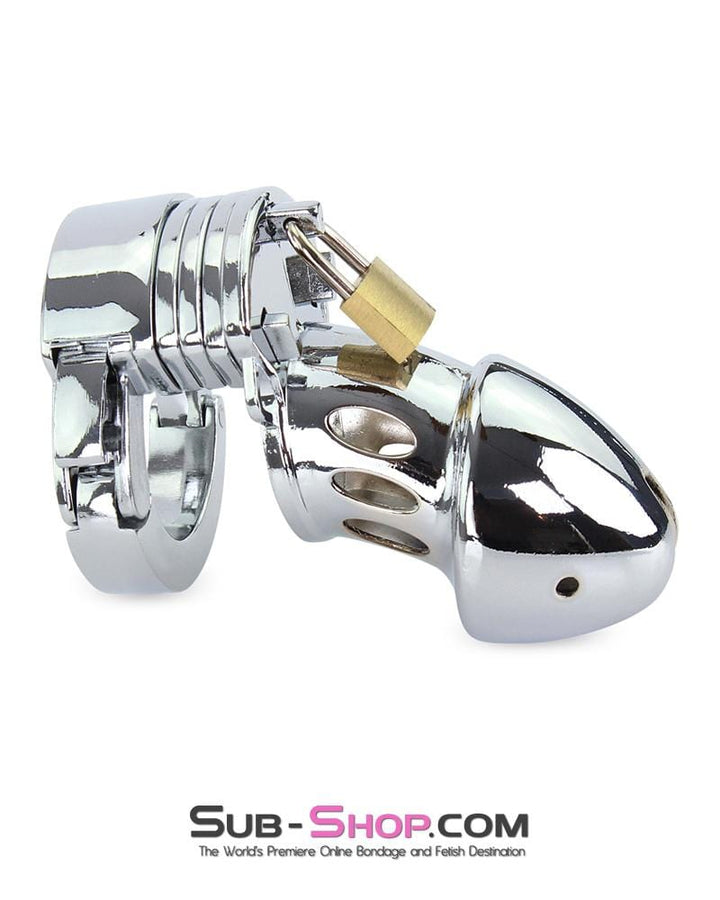 Chastity 7889M      Locked Away Steel Locking Chastity With 3 Length Spacers and 5 Cock Cuff Size Positions