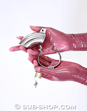 Chastity 8738SM      Steel Open-End Locking Chastity Tube & Cock Ring