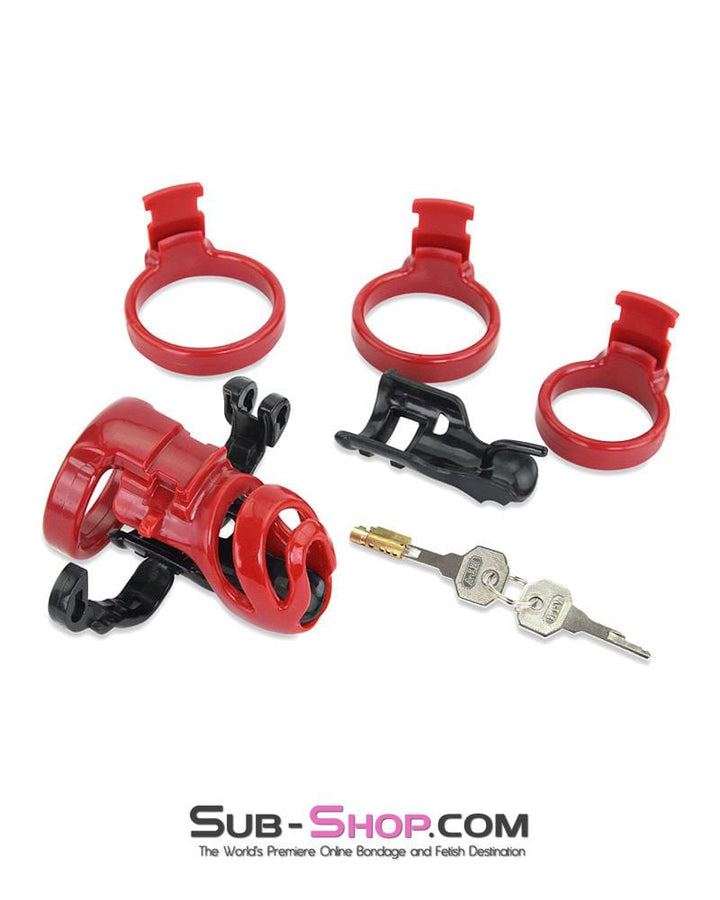 Chastity 9059AE      Long Knight High Security Hinged Locking Male Chastity Device
