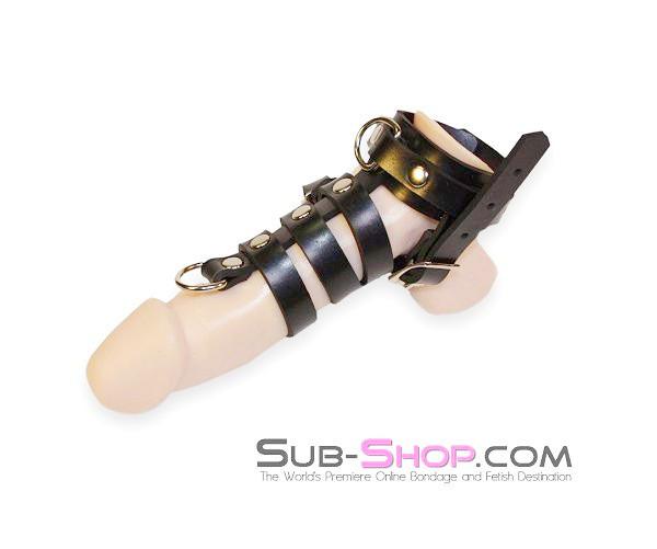 Cock & Ball Strap 0784A      Rubber Buckling Gates of Hell Cock Cage with Lead Ring