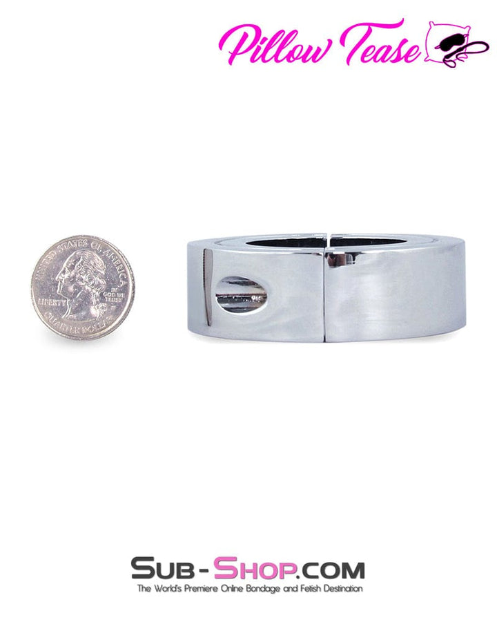 Cock Ring 0434M      Weighted Locking Hinged Stainless Steel Cock Ring