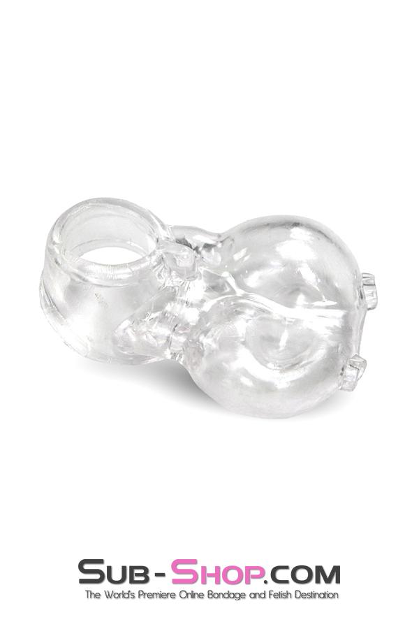 Cock Ring 0712RS      Clear Silicone Ball Cage and Cock Ring Combo