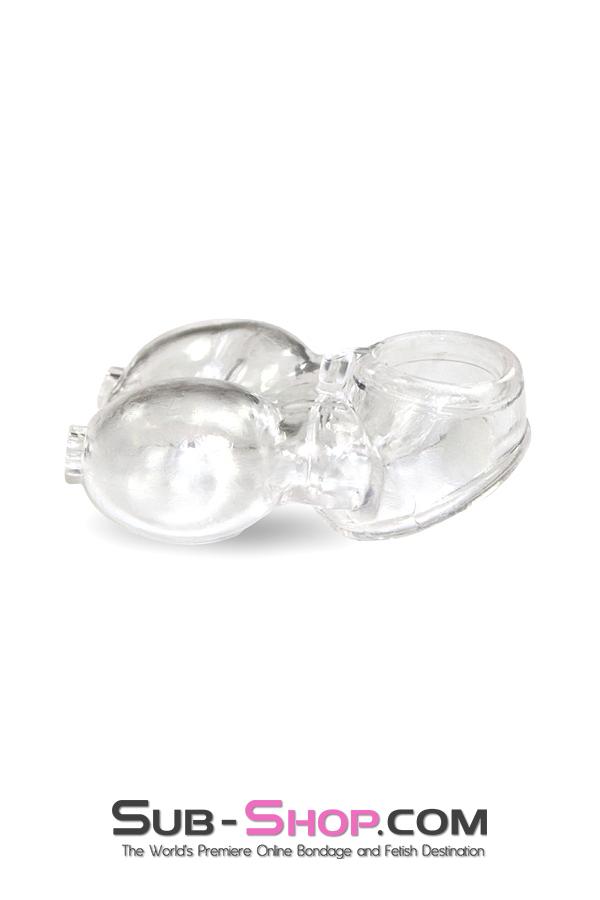 Cock Ring 0712RS      Clear Silicone Ball Cage and Cock Ring Combo