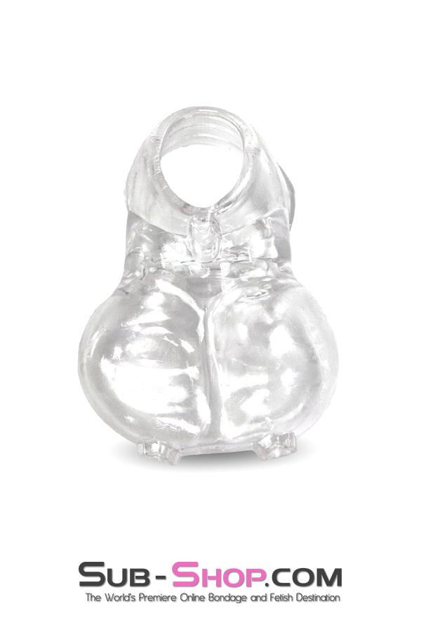 Cock Ring 0712RS      Clear Silicone Ball Cage and Cock Ring Combo