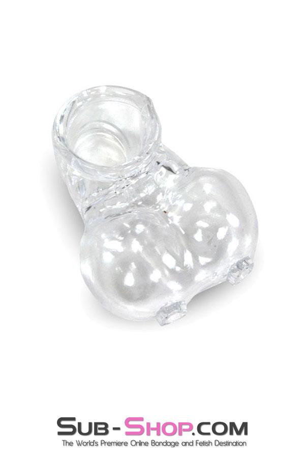 Cock Ring 0712RS      Clear Silicone Ball Cage and Cock Ring Combo