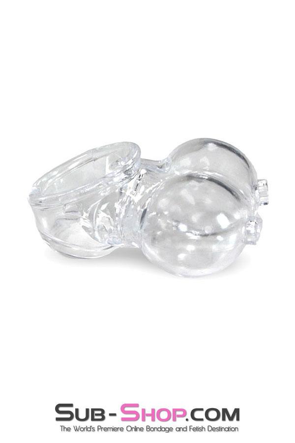Cock Ring 0712RS      Clear Silicone Ball Cage and Cock Ring Combo
