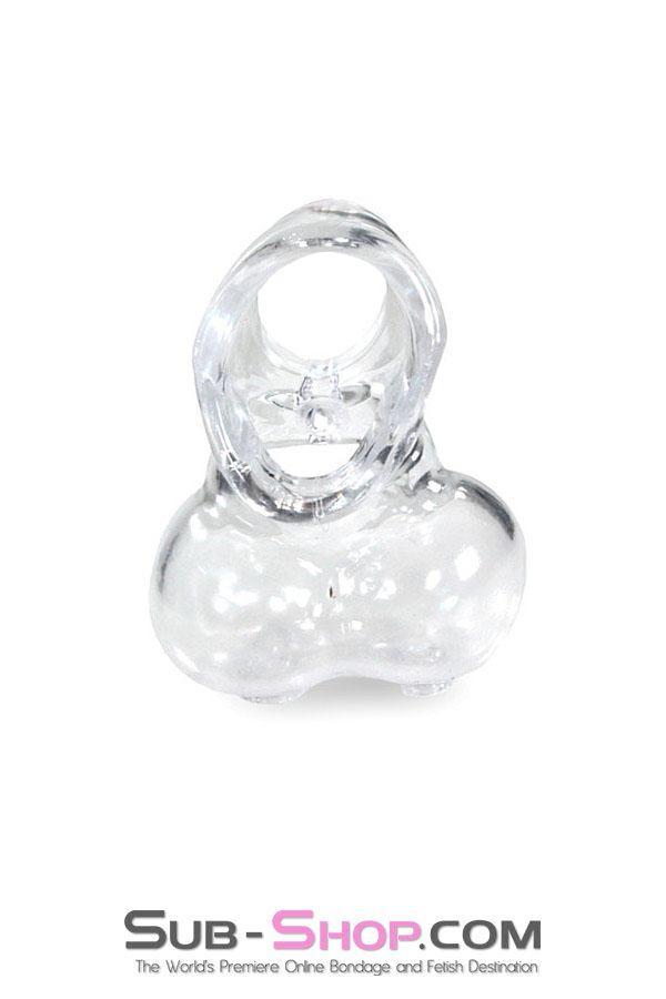 Cock Ring 0712RS      Clear Silicone Ball Cage and Cock Ring Combo