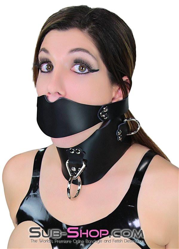 Collar 0553A      Dungeon Slave Black Leather Extreme Posture Collar