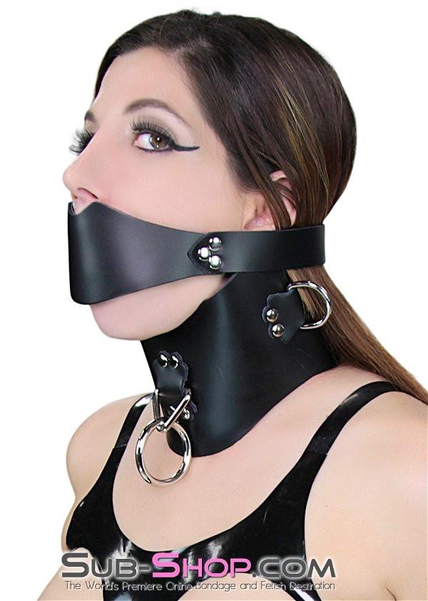 Collar 0553A      Dungeon Slave Black Leather Extreme Posture Collar