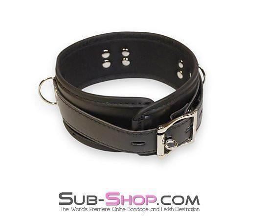 Collar 0675HS      Comfortably Captured Lined Locking Bondage Collar