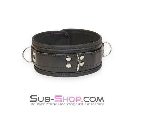 Collar 0675HS      Comfortably Captured Lined Locking Bondage Collar