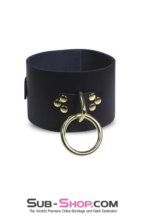 Collar 1651A  Gold Standard Deluxe Black Leather Bondage Posture Collar