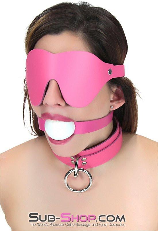 Collar 1665A      Kept Woman Locking Hot Pink Leather Bondage Collar