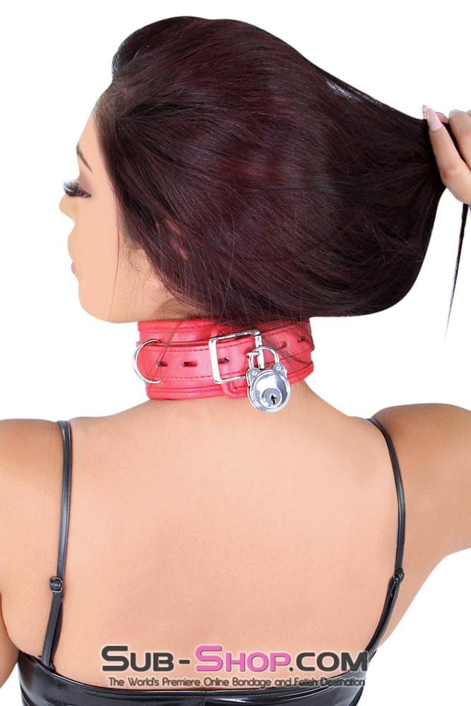 Collar 2497MQ      Locking Padded Red Collar and Leash Set