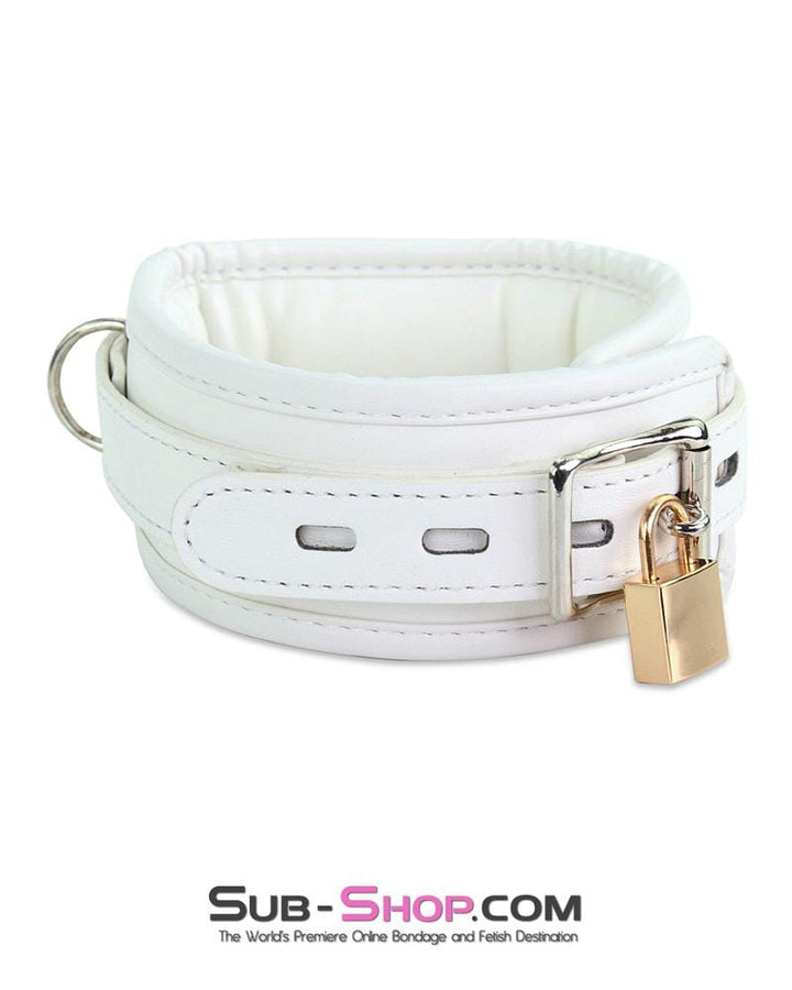Collar 7251RS      Corrupt Me White Padded Bondage Collar and Leash Set