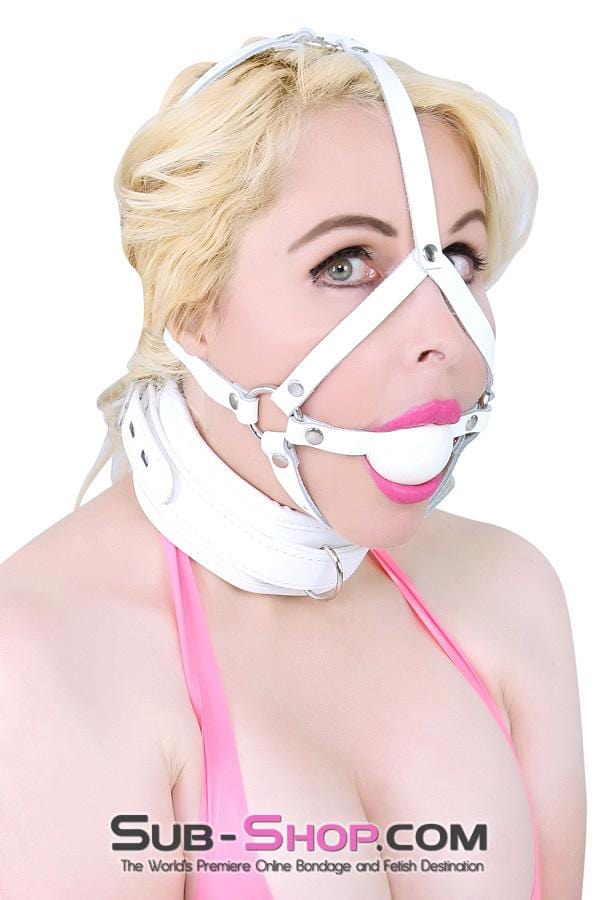 Collar 7251RS      Corrupt Me White Padded Bondage Collar and Leash Set