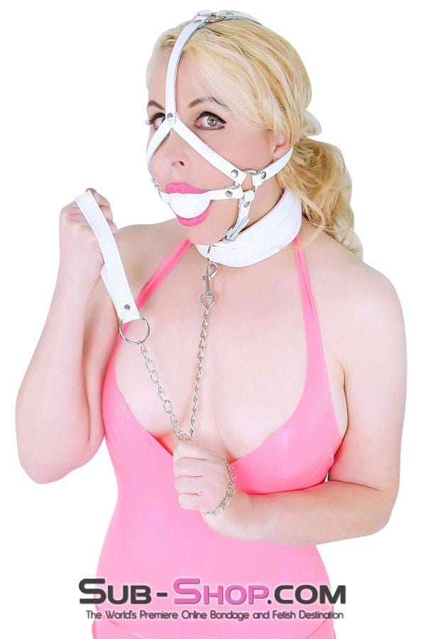 Collar 7251RS      Corrupt Me White Padded Bondage Collar and Leash Set