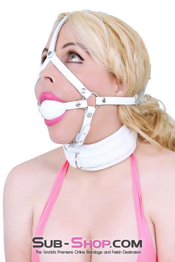 Collar 7251RS      Corrupt Me White Padded Bondage Collar and Leash Set