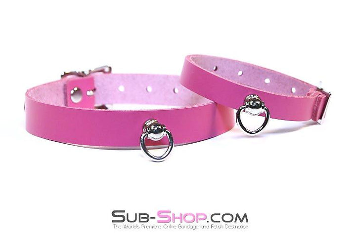 Collar 7272A      Hot Pink Leather Kitten Collar