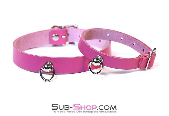 Collar 7272A      Hot Pink Leather Kitten Collar