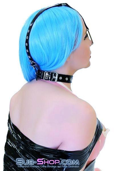 Collar 8919DL      Haughty Slave Patent Vinyl Chrome Nose Hook & Collar Set