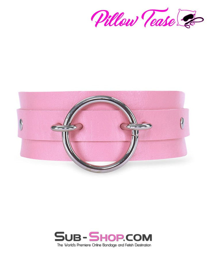 Collar 9722DL      Light Pink Thin Single Ring Bondage Fashion Collar