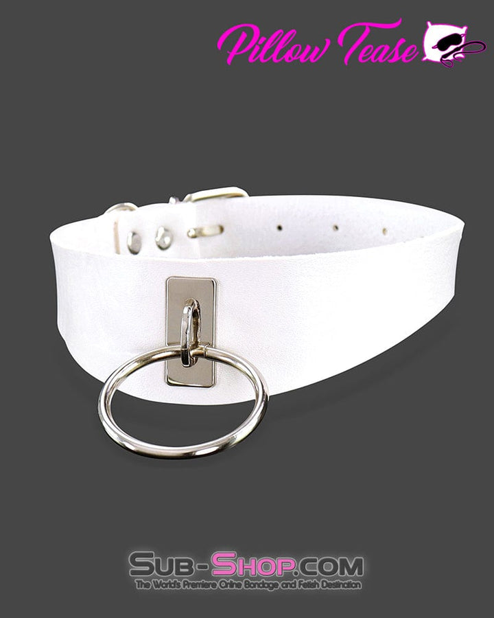 Collar 9914DL      White Chevron Thin Bondage Fashion Collar