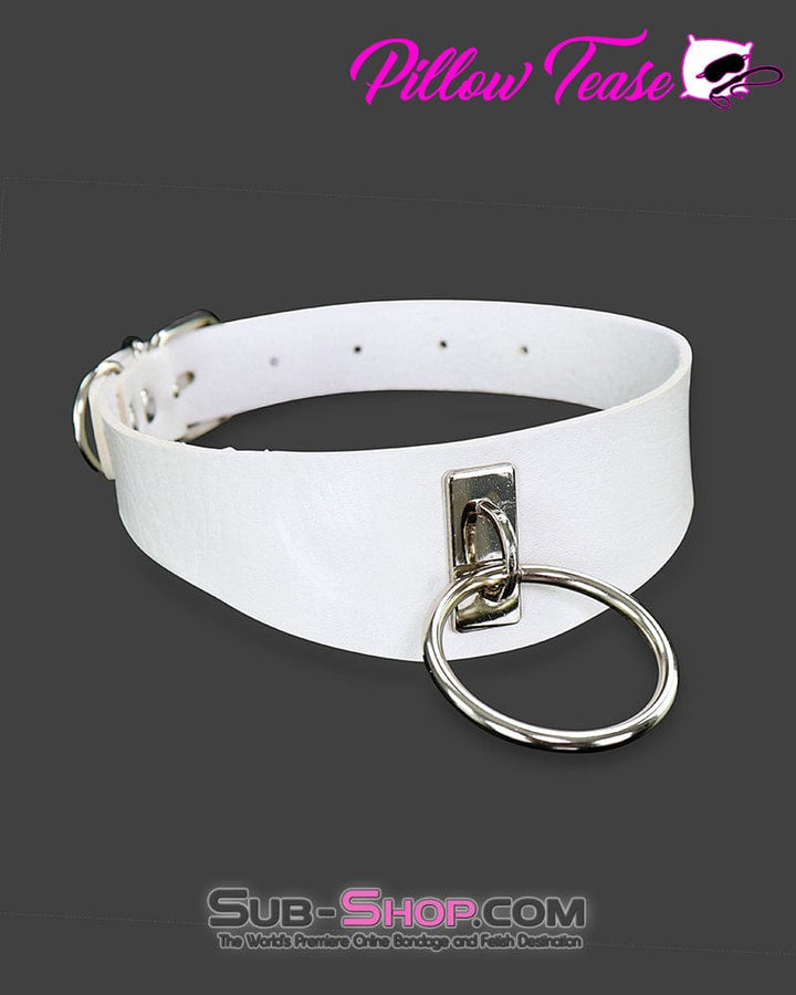 Collar 9914DL      White Chevron Thin Bondage Fashion Collar