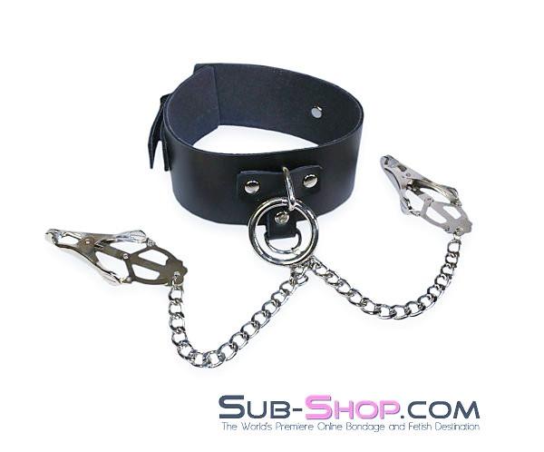 Collar & Clamps 1622A      Japanese Clover Nipple Clamps & Bondage Collar Set