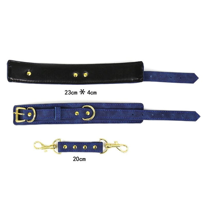 Cuffs 2109M      Midnight Blue Padded Supple Wrist Bondage Cuffs