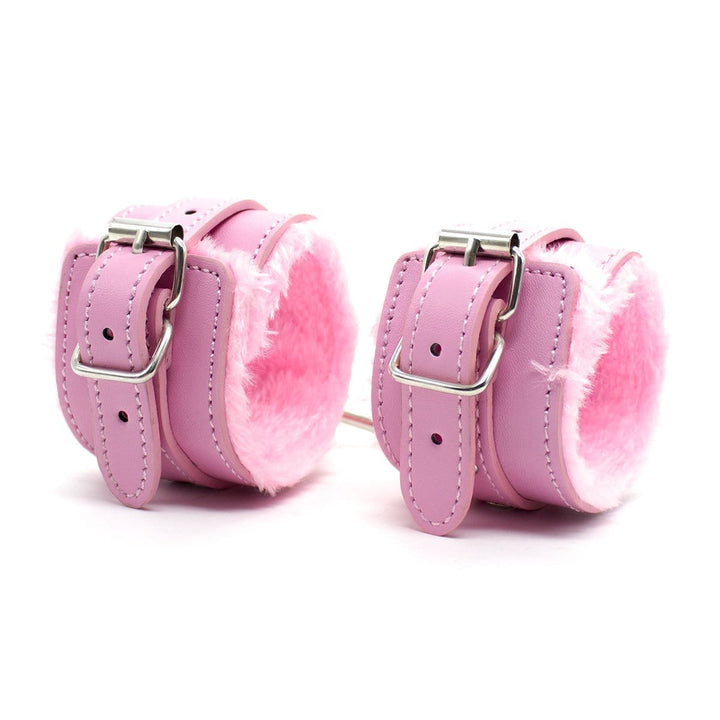 Cuffs 2360MQ      <b>BOGO!</b> Princess Pink Fur Lined Ankle Bondage Cuffs