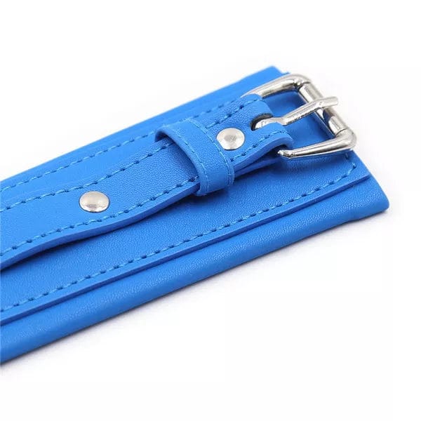 Cuffs 2482DL      Padded Faux Leather Tantric Blue Wrist Bondage Cuffs