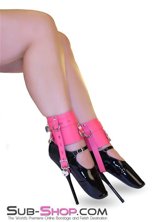 Cuffs 6793A      Enforced Femininity Hot Pink Locking Bondage Shoe Cuffs