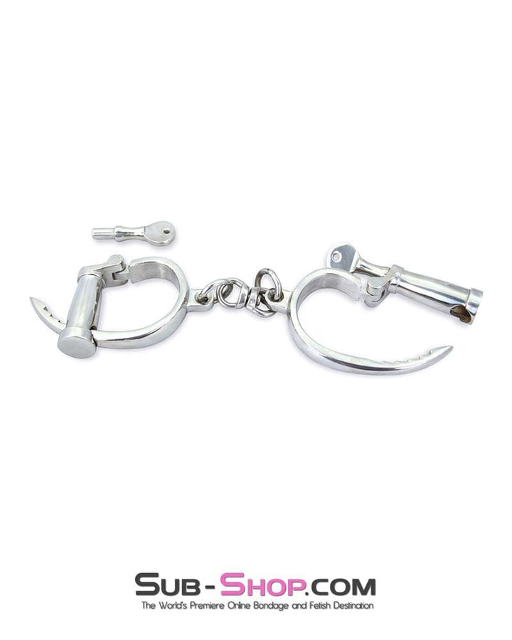 Cuffs 6807M      Heavy Steel Dungeon Manacles Chromed Wrist Bondage Cuffs
