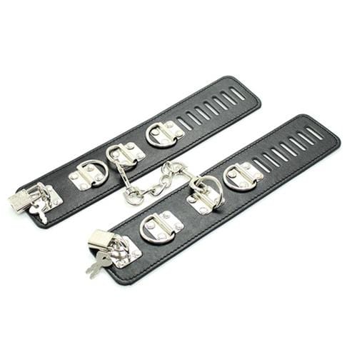 Cuffs 7847M      Locking 3-Ring Cuffs with Connection Chain