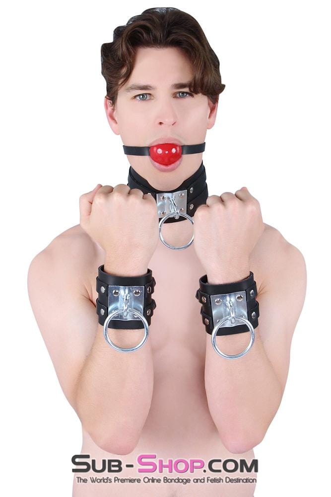 Cuffs 8870A      Dungeon Slave Wide Heavy Bondage Wrist Cuffs