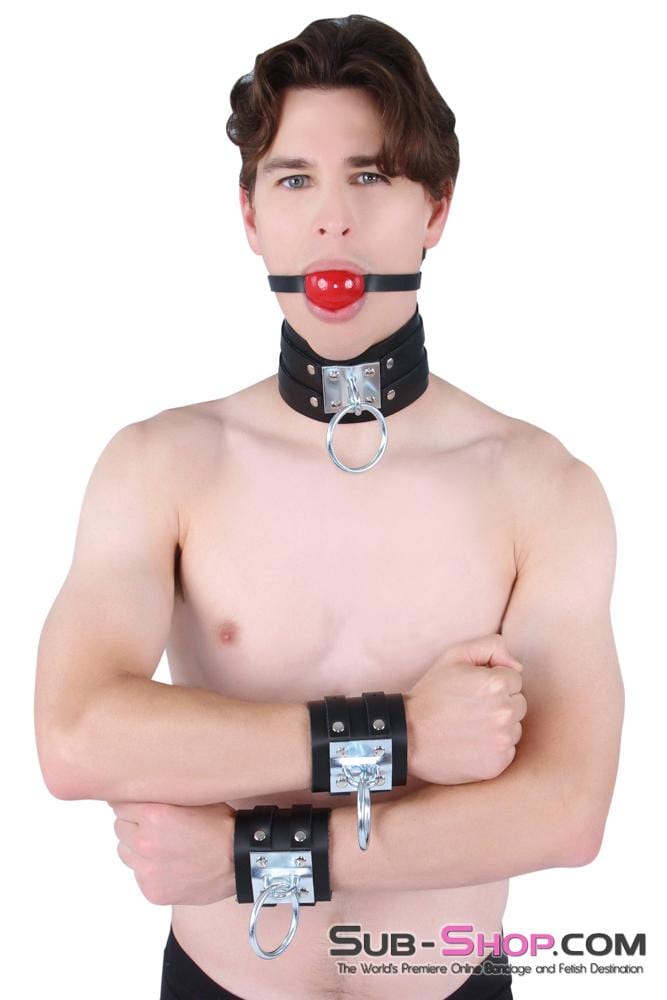 Cuffs 8870A      Dungeon Slave Wide Heavy Bondage Wrist Cuffs