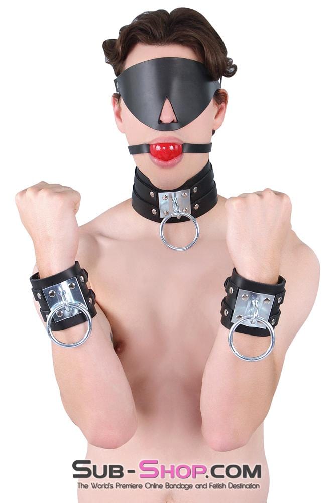 Cuffs 8870A      Dungeon Slave Wide Heavy Bondage Wrist Cuffs