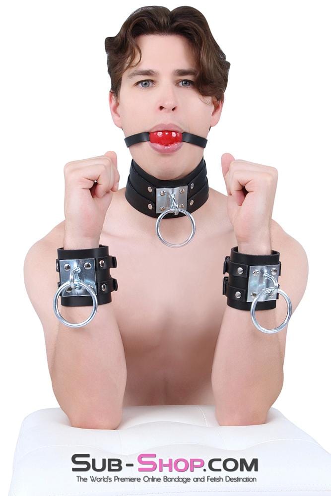 Cuffs 8870A      Dungeon Slave Wide Heavy Bondage Wrist Cuffs